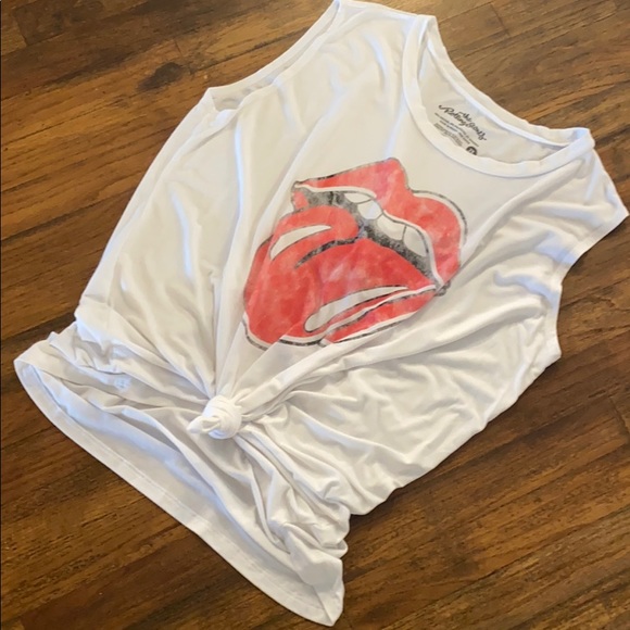 the Rolling Stones Tops - The Rolling Stones White Muscle Tee